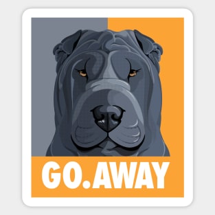 Shar Pei Go Away Sticker